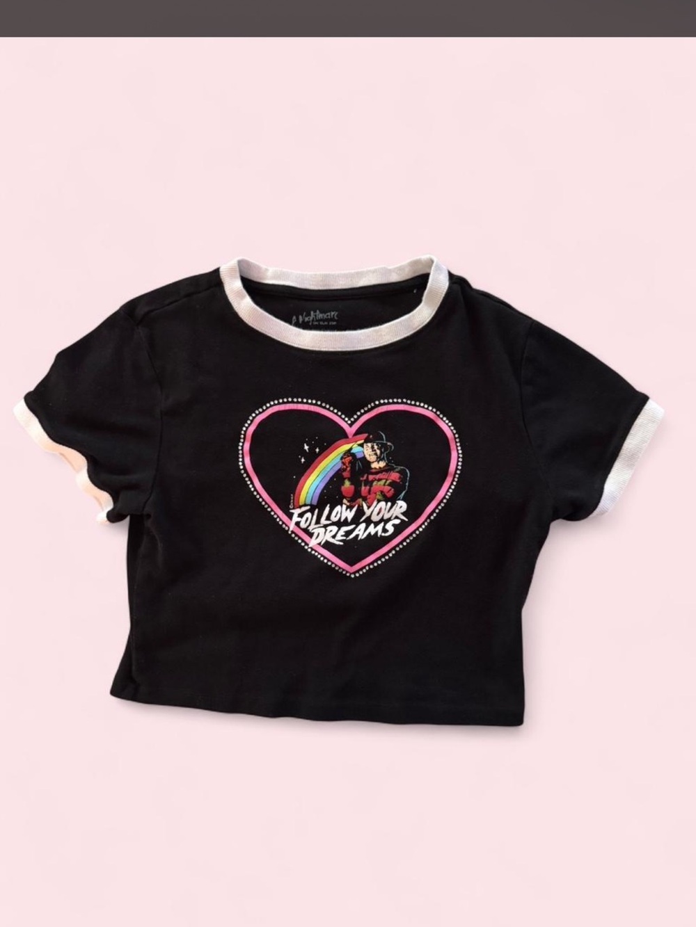 Nightmare on Elm Street Crop Top Ringer Tee